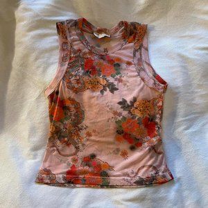Urban Outfitters Womens Pink and Orange Crop-top